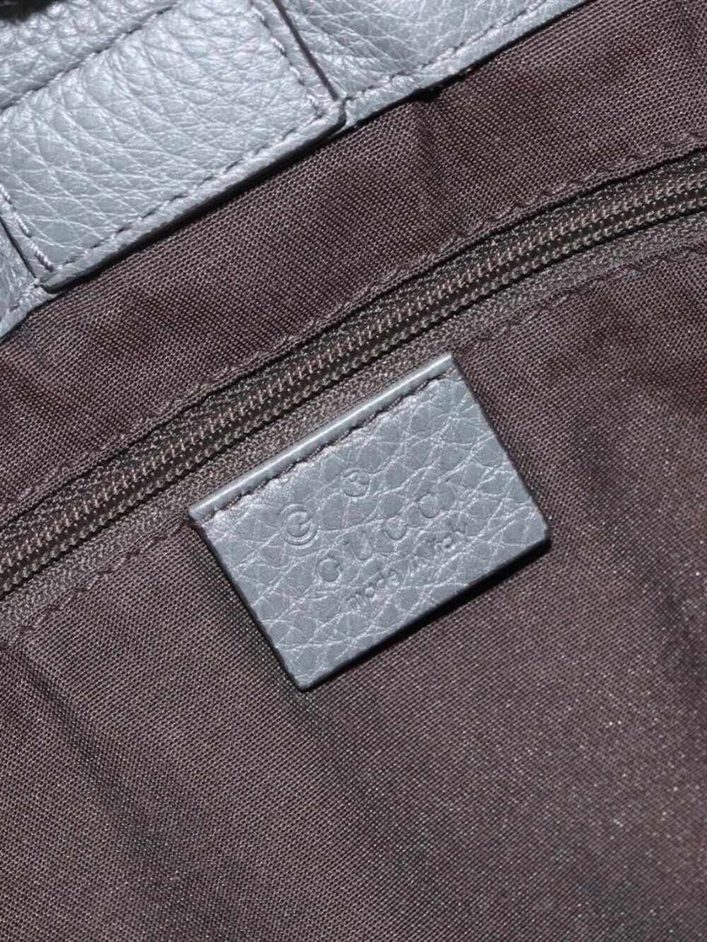 GUCCI Tote Bag Leather Outlet Gray Silver 354665 Auth 164491 - Picture 11 of 16